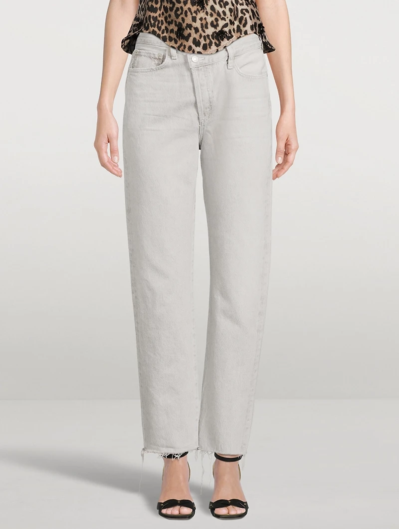 Criss-Cross Straight-Leg Jeans