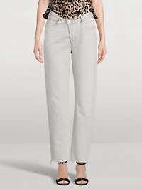 Criss-Cross Straight-Leg Jeans
