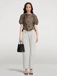 Criss-Cross Straight-Leg Jeans