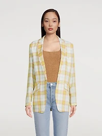 Margot Cotton Blazer Plaid Print