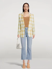Margot Cotton Blazer Plaid Print