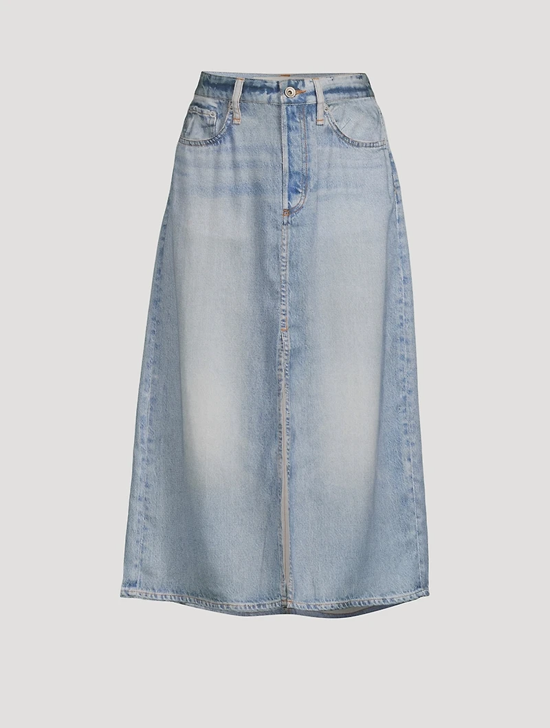Liquid Miramar Denim Midi Skirt