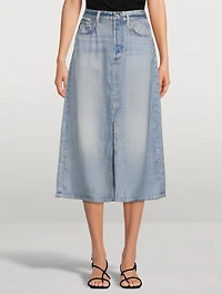 Liquid Miramar Denim Midi Skirt