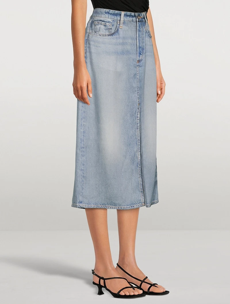 Liquid Miramar Denim Midi Skirt