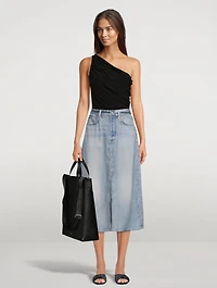 Liquid Miramar Denim Midi Skirt