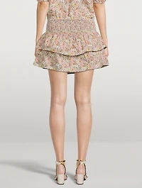 Nili Smocked Mini Skirt Floral Print