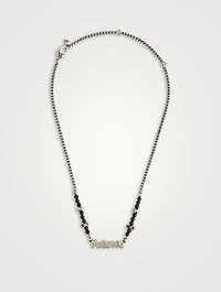 Graffiti Logo Cut-Out Beaded Necklace