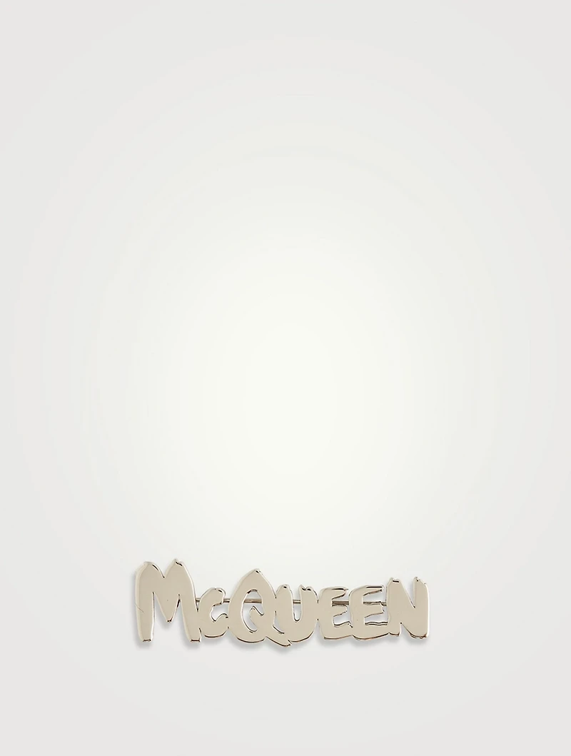 Oversized Graffiti Logo Cut-Out Brooch