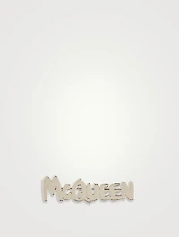 Oversized Graffiti Logo Cut-Out Brooch