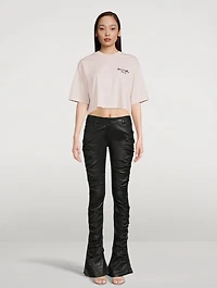 Flocked Logo Cropped T-Shirt