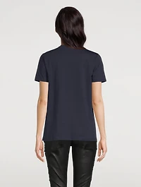 Flocked Logo T-Shirt With Buttons