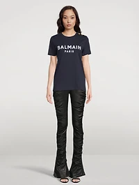 Flocked Logo T-Shirt With Buttons