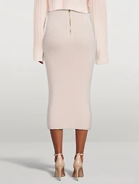 High-Rise Ribbed Pencil Skirt
