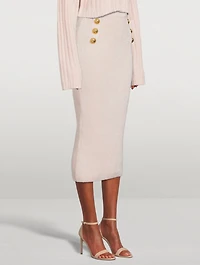High-Rise Ribbed Pencil Skirt