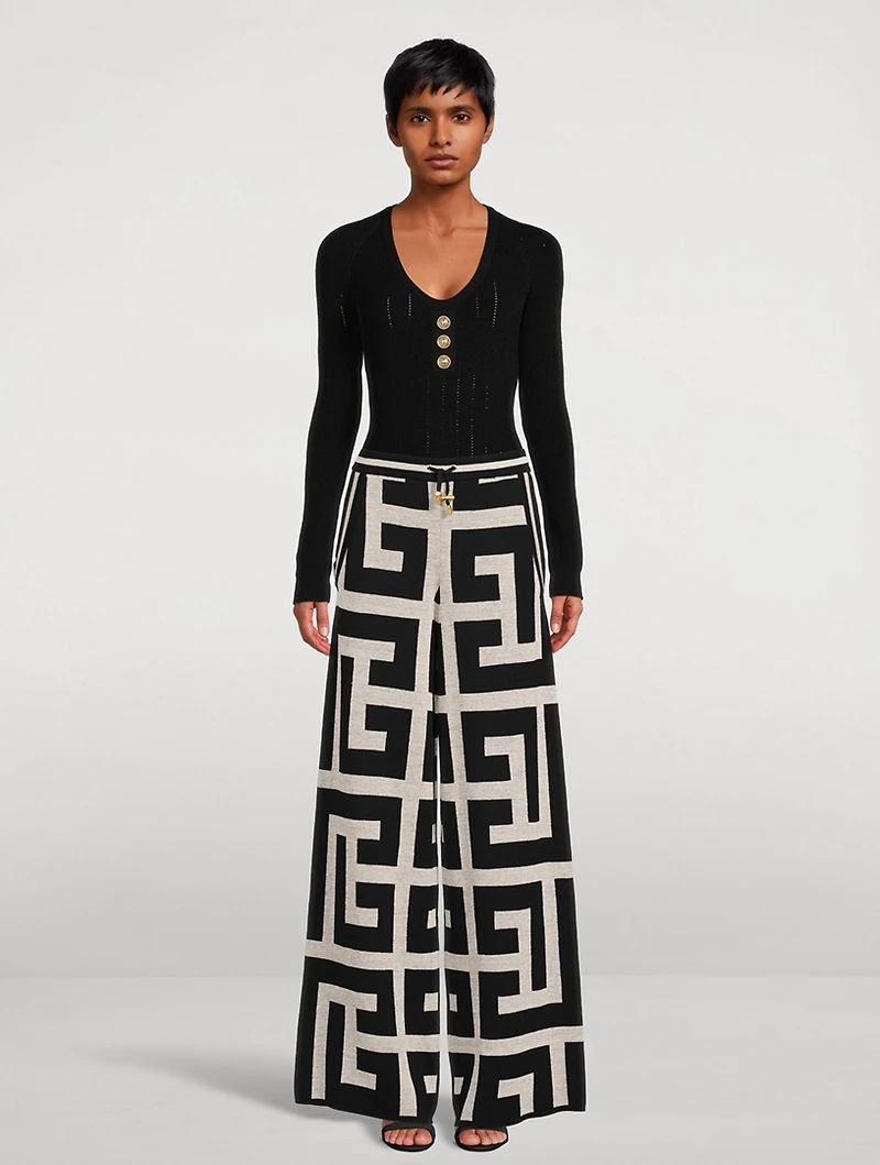 Mega Monogram Wide-Leg Trousers