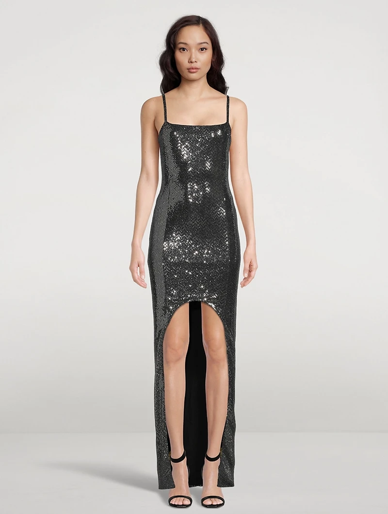 Sequin Jersey Gown
