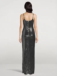 Sequin Jersey Gown