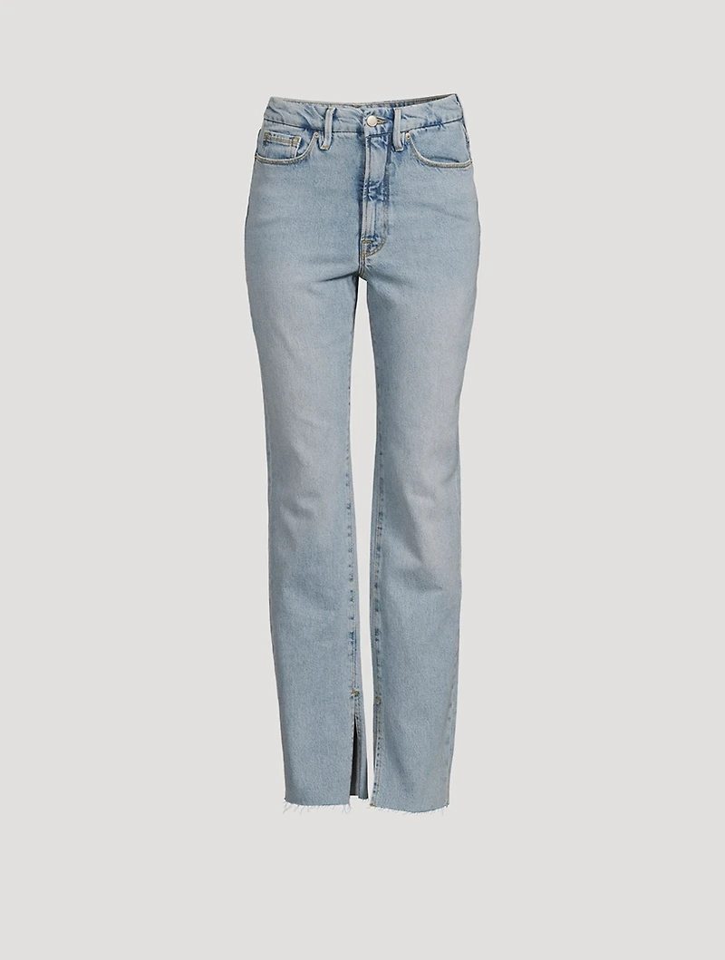 Good Boy Split-Hem Boyfriend Jeans
