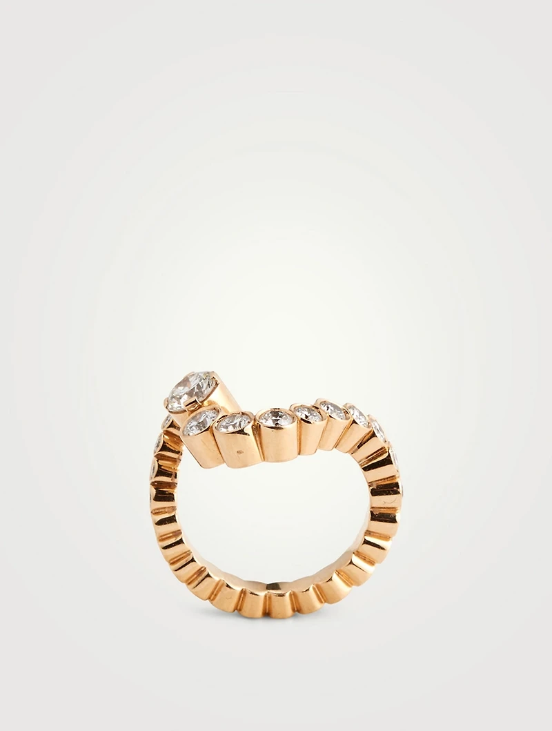 Grand Ensemble Ocean 18K Gold Diamond Ring