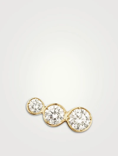 Croissant Trois 18K Gold Diamond Earring