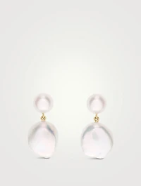 Venus Blanc 14K Gold Pearl Drop Earrings