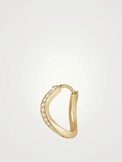 Daisy Ocean 18K Gold Diamond Hoop Earring
