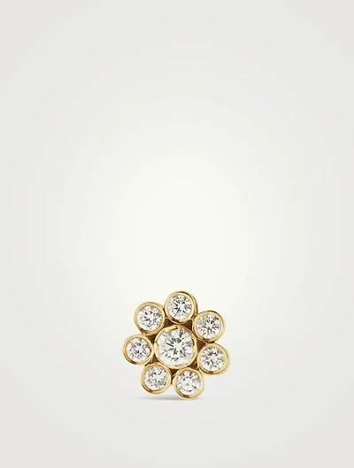 Bellis Diamant 18K Gold Diamond Flower Stud Earrings
