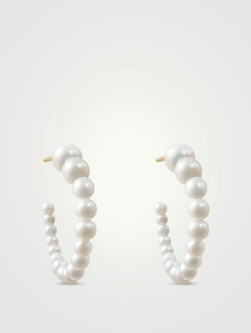 Boucle Marco 14K Gold Pearl Hoop Earrings