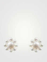 Margherita 14K Gold Pearl Flower Earrings