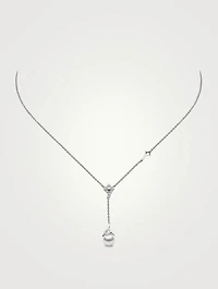 Trend 18K Gold Freshwater Pearl Pendant Necklace With Diamonds
