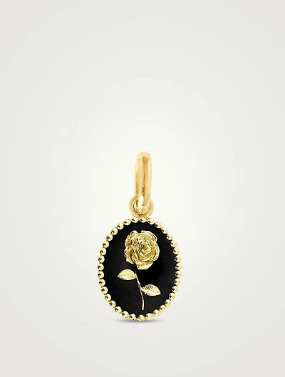 18K Gold Rose Pendant