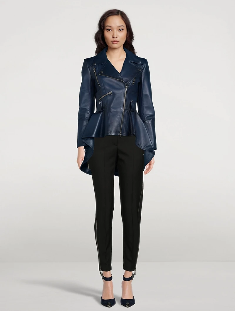 Leather Peplum Jacket