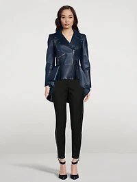 Leather Peplum Jacket