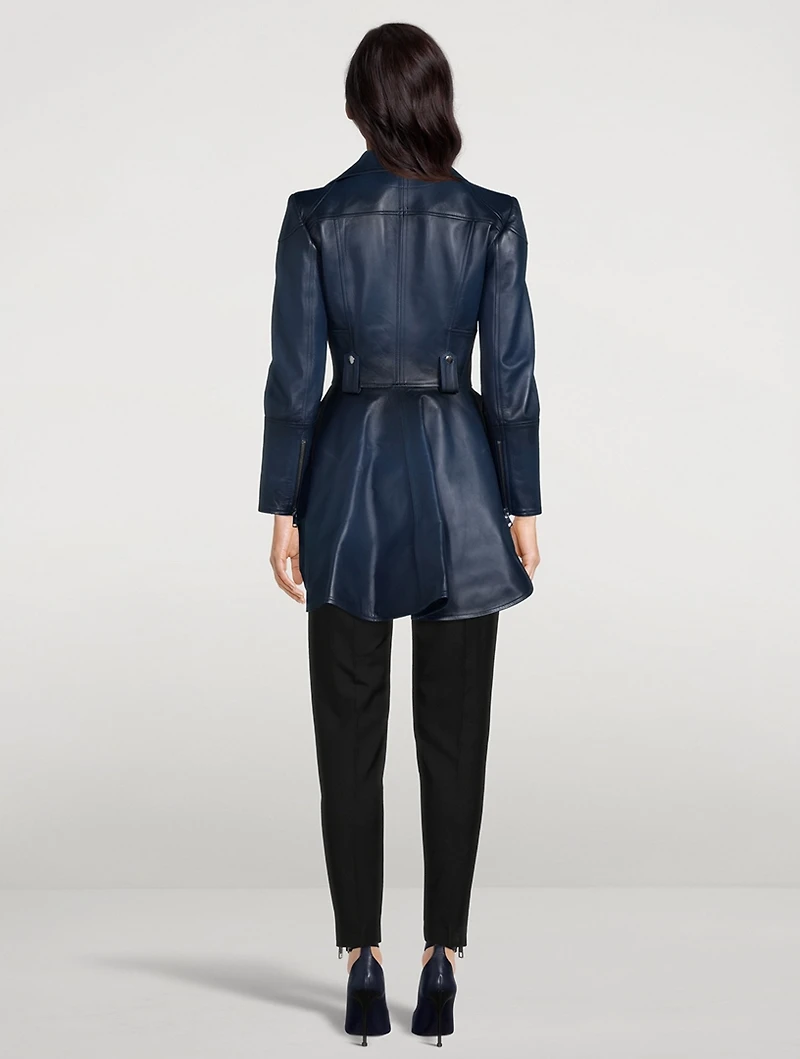 Leather Peplum Jacket