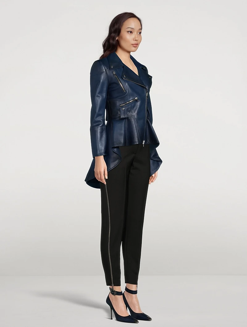Leather Peplum Jacket