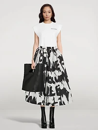 Polyfaille Midi Skirt Grafitti Print