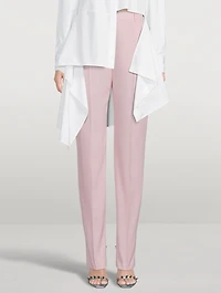 High-Waisted Wool Trousers