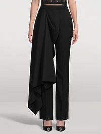 Barathea Draped Wool Trousers