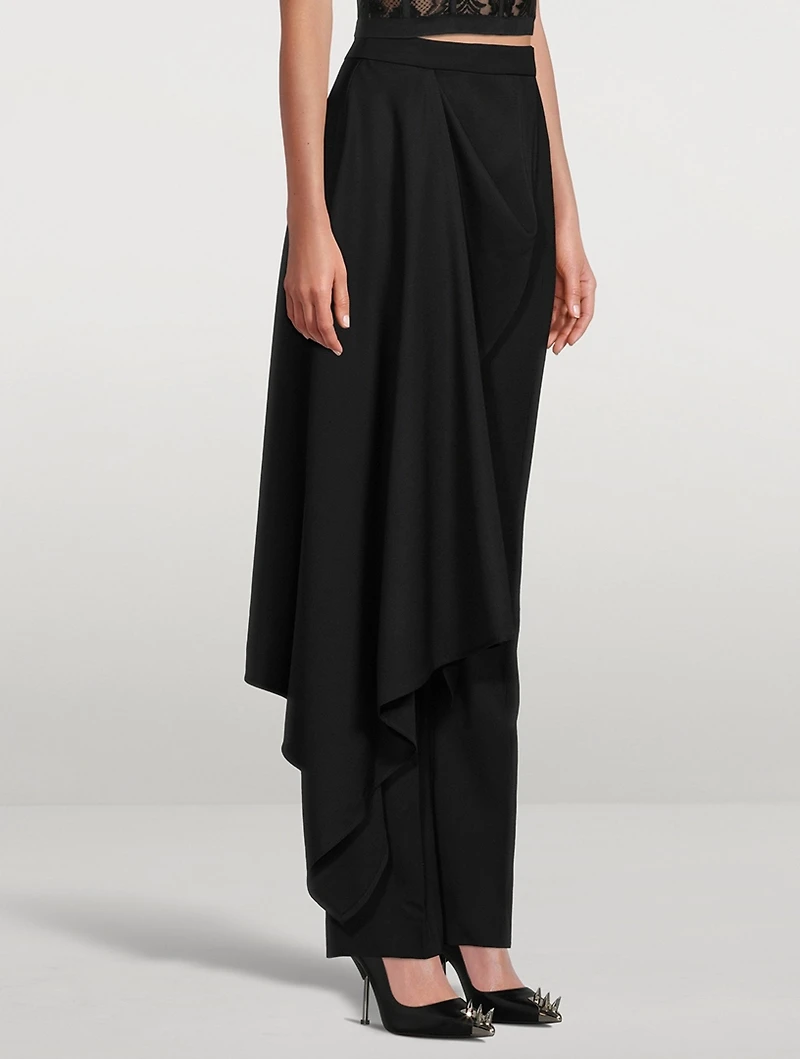 Barathea Draped Wool Trousers