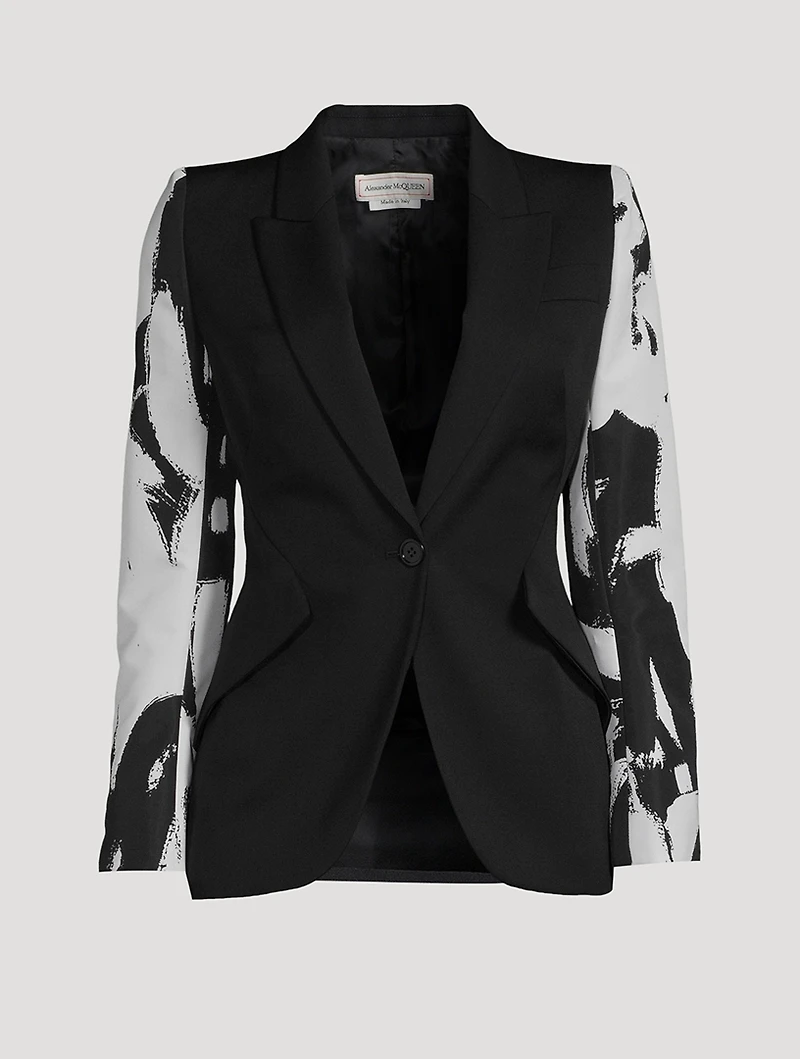 Wool Blazer With Grafitti Sleeves