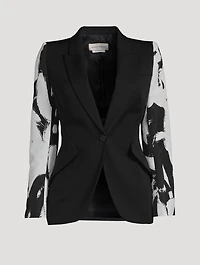 Wool Blazer With Grafitti Sleeves
