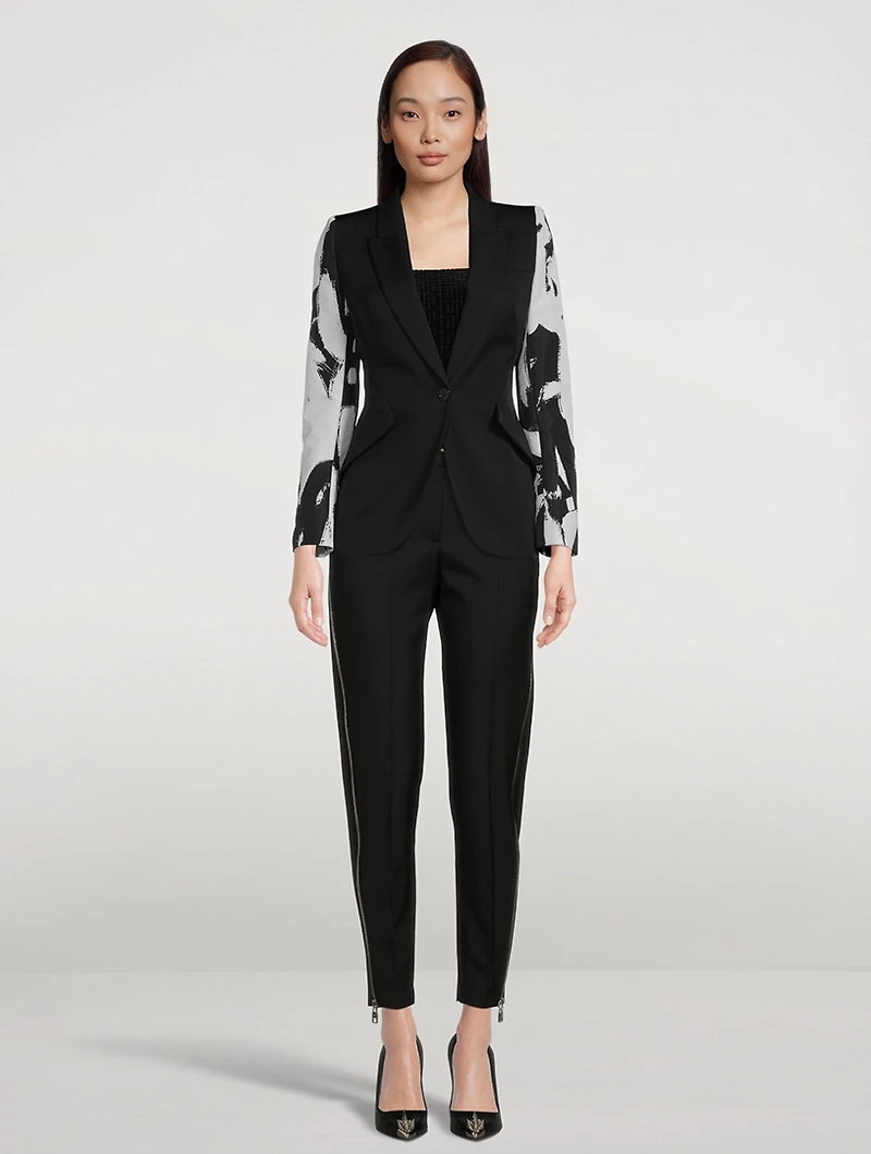 Wool Blazer With Grafitti Sleeves