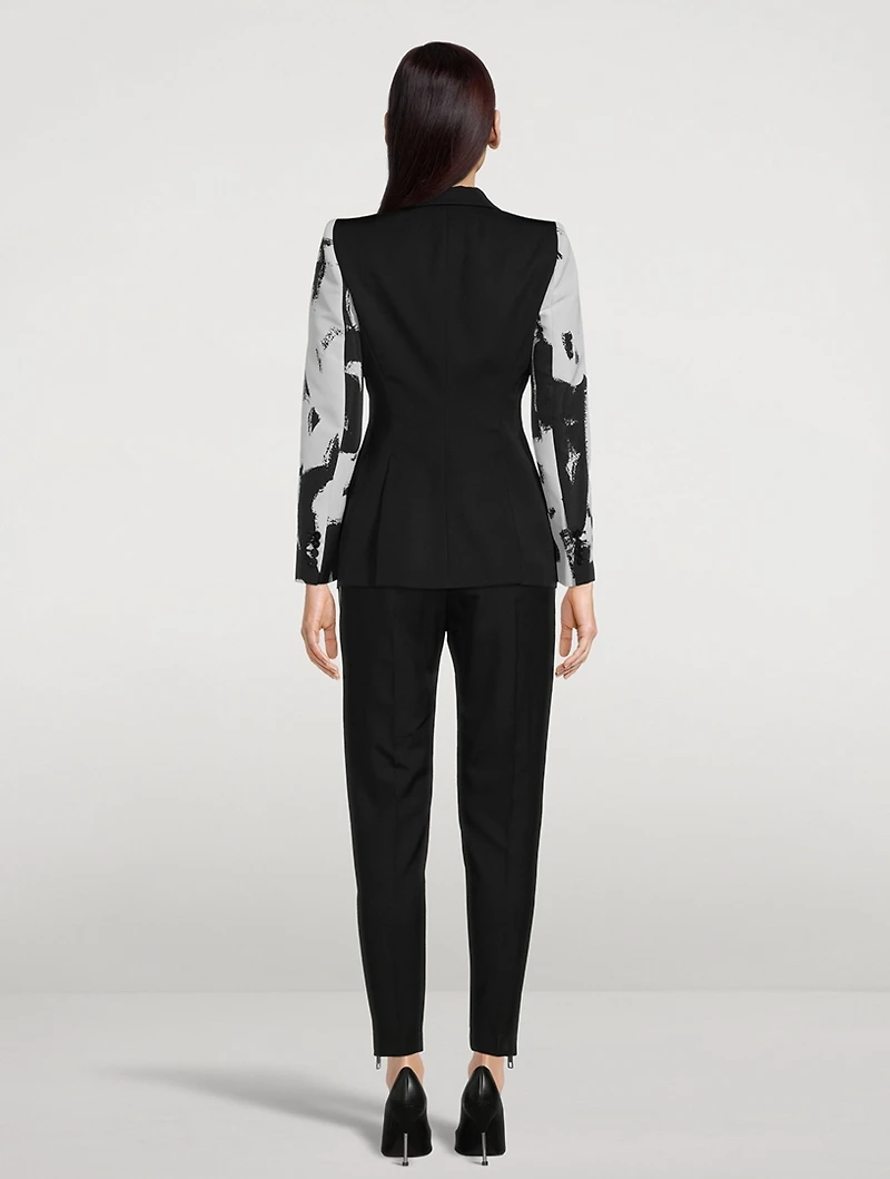 Wool Blazer With Grafitti Sleeves
