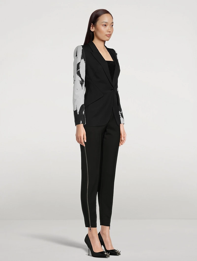 Wool Blazer With Grafitti Sleeves