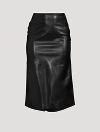 Kickback Leather Midi Skirt