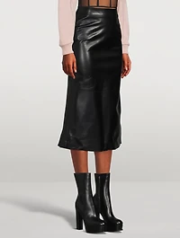Kickback Leather Midi Skirt