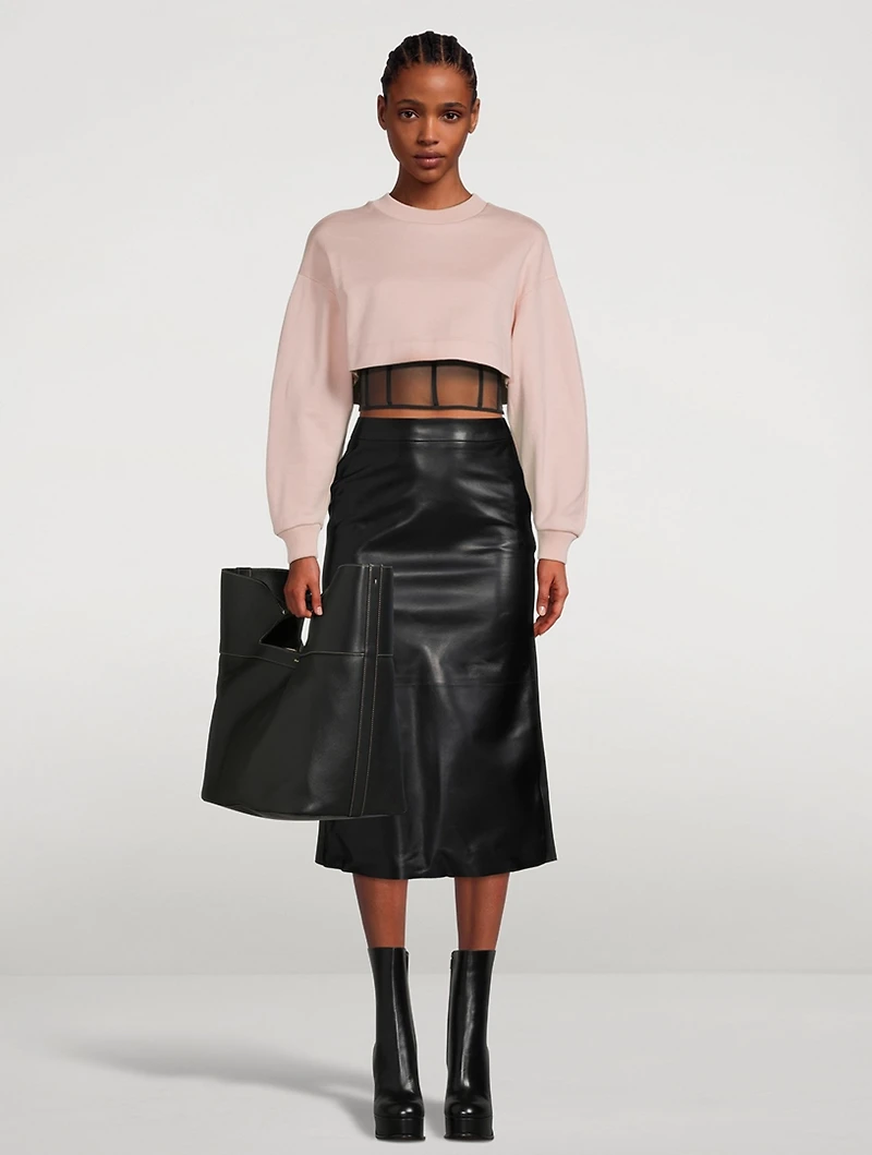 Kickback Leather Midi Skirt
