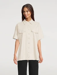 Faux Leather Resort Shirt