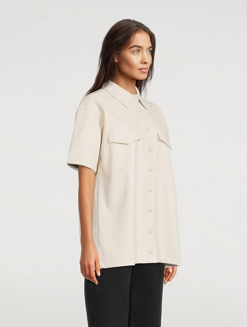 Faux Leather Resort Shirt