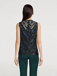 Silk-Blend Tulle Blouse With Embroidery